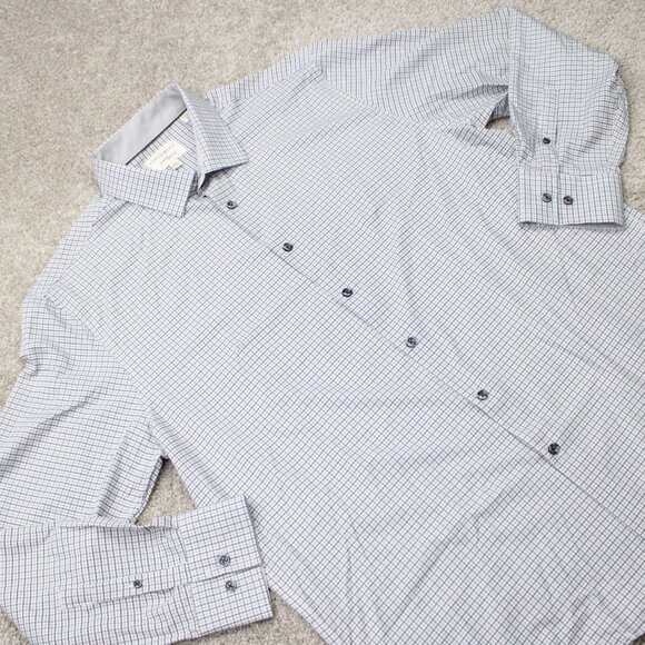 Construct Shirt Mens XL, 17-17 1/2, 34/35 Black/Gray 4 Way Stretch Long Sleeve - Picture 7 of 13